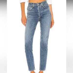 Agolde Riley High Rise Straight Crop in Frequency